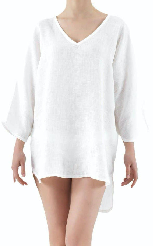 Lexi Linen Resort Mini Tunic Dress-Forever Young Swimwear