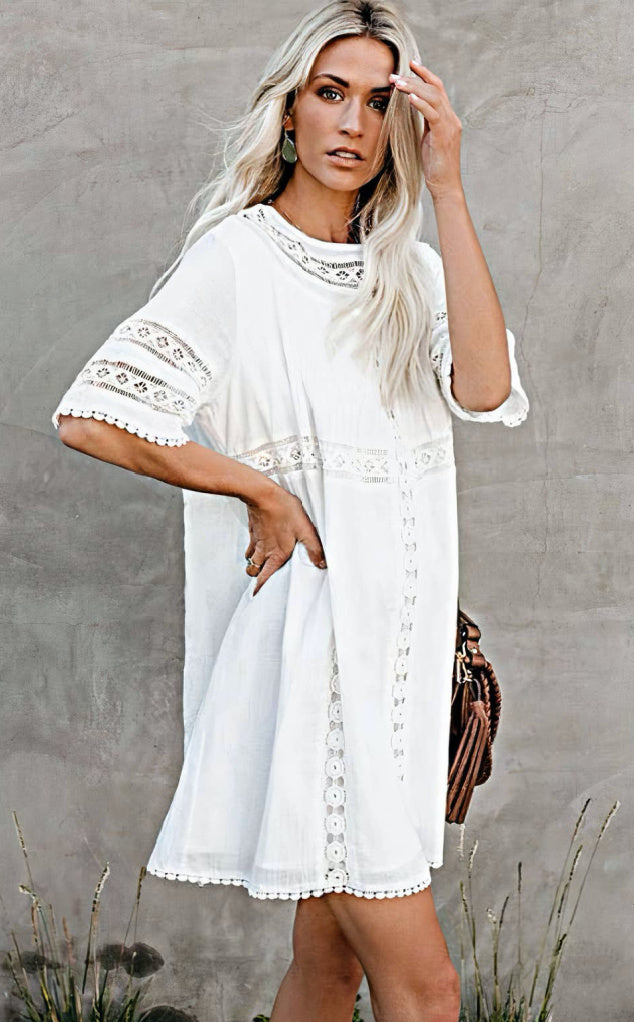 Lisa Crochet Tunic Cover-up-Forever Young Swimwear